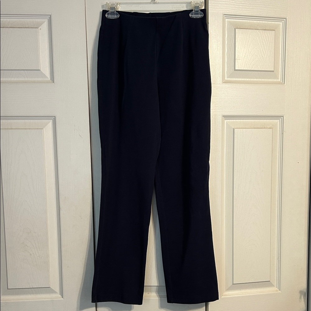 L.L. Bean Navy Blue Perfect Pants Stretch Pull On Straight Leg Ponte Knit XS